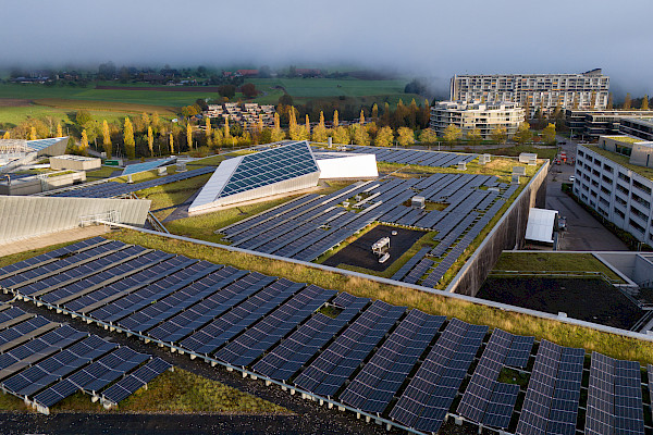 Solar installation at Westside Bern – captured from above.